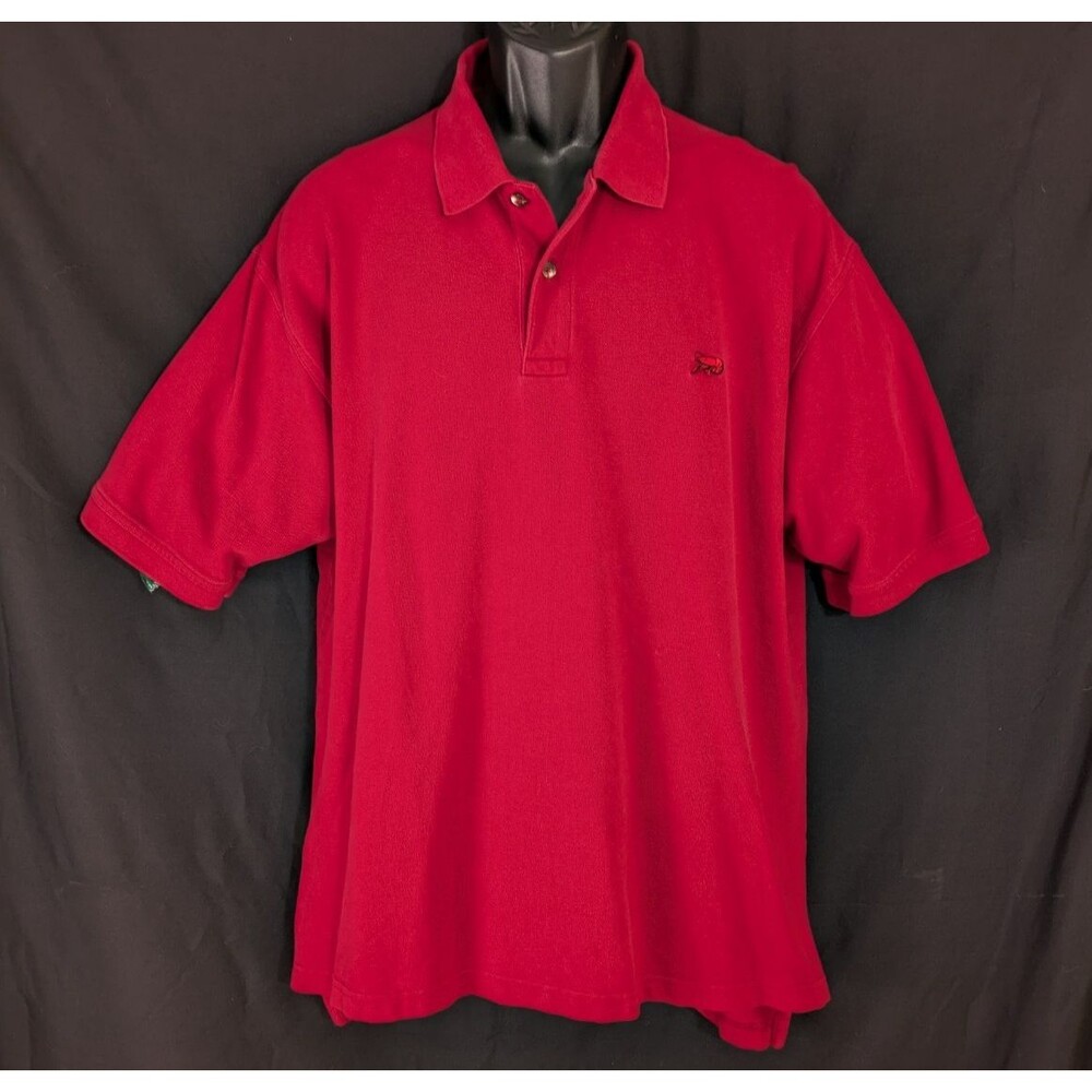 Perlis Crawfish Logo Men's XL Red Polo Shirt Red Peruvian Cotton